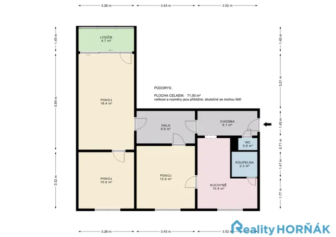 Prodej bytu 3+1, Bechyně, Libušina, 72 m2