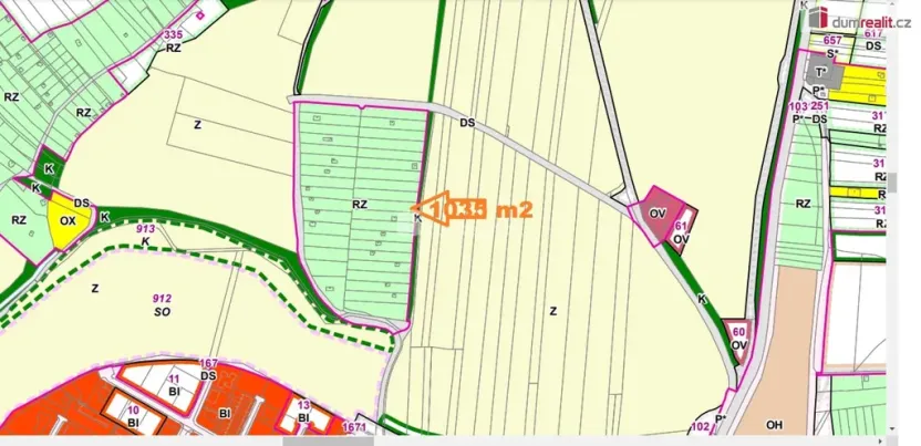 Prodej zahrady, Uherský Brod, 1035 m2