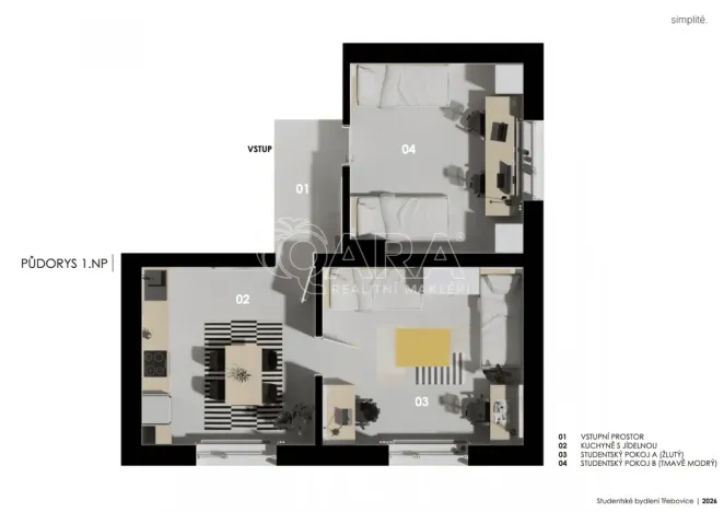 Pronájem pokoje, Ostrava - Třebovice, 70 m2