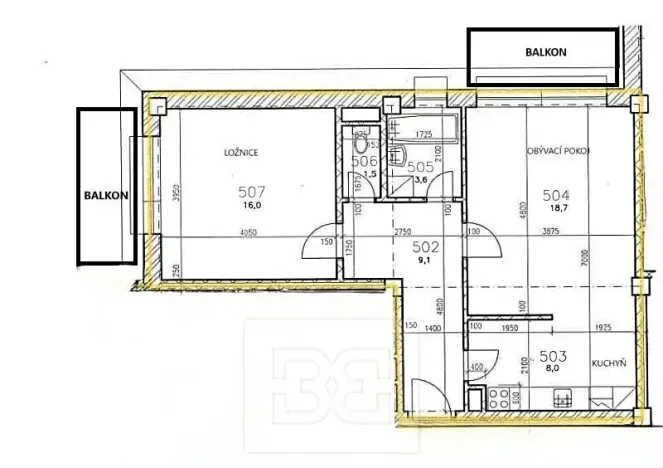 Pronájem bytu 2+kk, Kladno, Vojtěcha Lanny, 59 m2