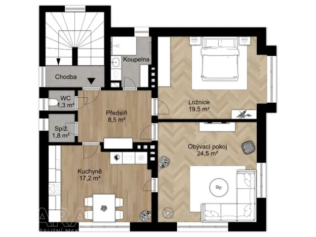 Pronájem bytu 2+1, Praha - Hodkovičky, K dubinám, 80 m2
