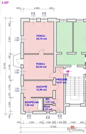 Pronájem bytu 2+1, Opava - Kateřinky, Kolofíkovo nábřeží, 79 m2