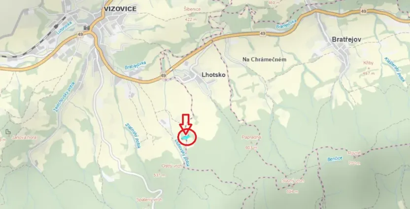 Prodej podílu lesa, Lhotsko, 3236 m2