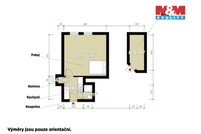 Prodej bytu 1+kk, Plzeň - Lobzy, Rokycanská, 30 m2