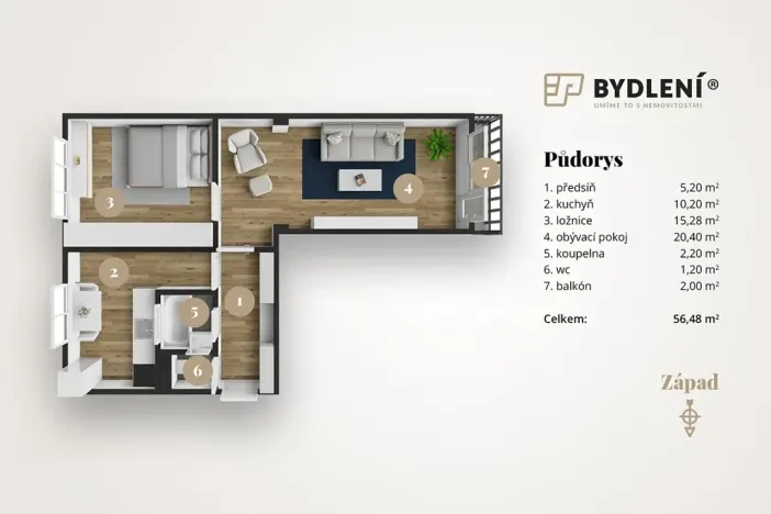 Prodej bytu 2+1, Teplice, Svojsíkova, 56 m2