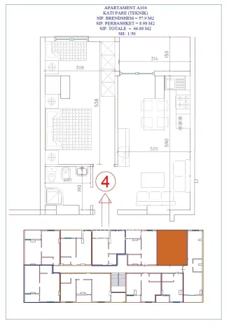 Prodej bytu 2+kk, Shengjin, Albánie, 60 m2