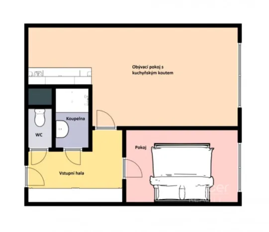 Prodej bytu 2+kk, Praha - Horní Měcholupy, Nad přehradou, 43 m2