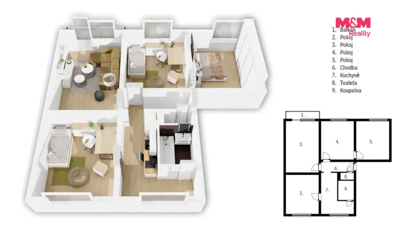 Prodej bytu 4+1, Týniště nad Orlicí, Družstevní, 82 m2
