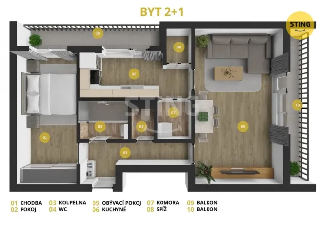 Prodej bytu 2+1, Opava - Předměstí, Haškova, 51 m2