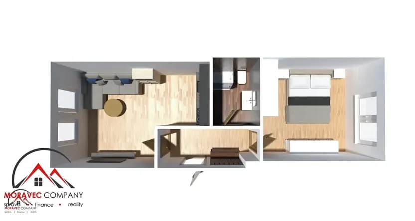 Pronájem bytu 2+kk, Ostrava, Křišťanova, 41 m2