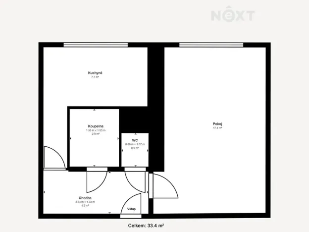 Prodej bytu 1+1, Hluboká nad Vltavou, Nerudova, 33 m2