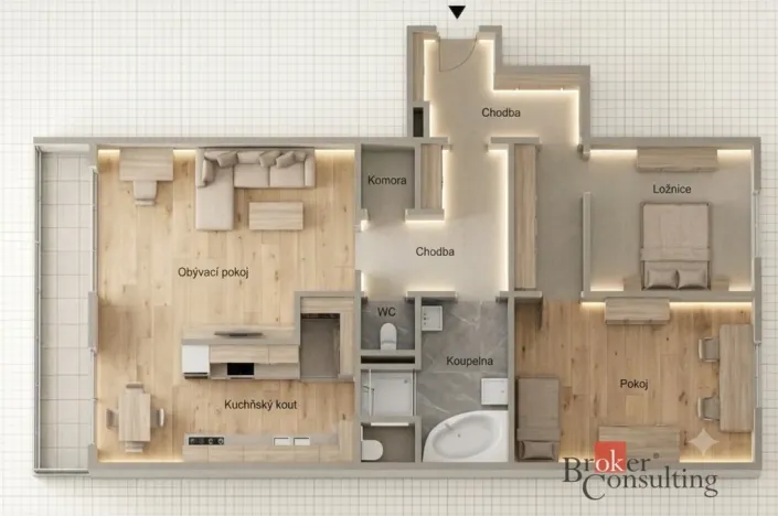 Prodej bytu 3+kk, Praha - Řepy, Galandova, 81 m2