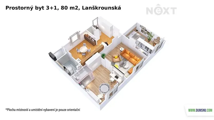 Prodej bytu 3+1, Moravská Třebová, Lanškrounská, 80 m2