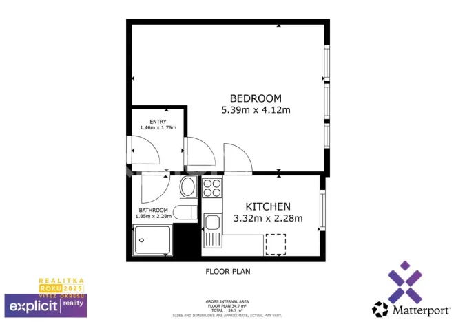 Pronájem bytu 1+1, Zlín, Křiby, 35 m2