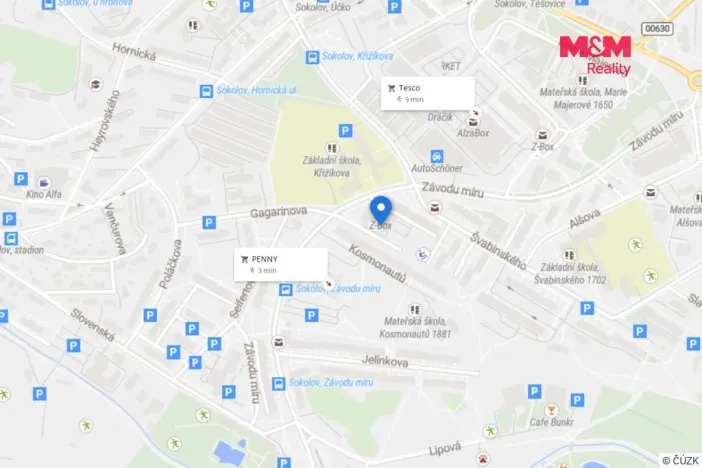 Pronájem kanceláře, Sokolov, Závodu míru, 50 m2