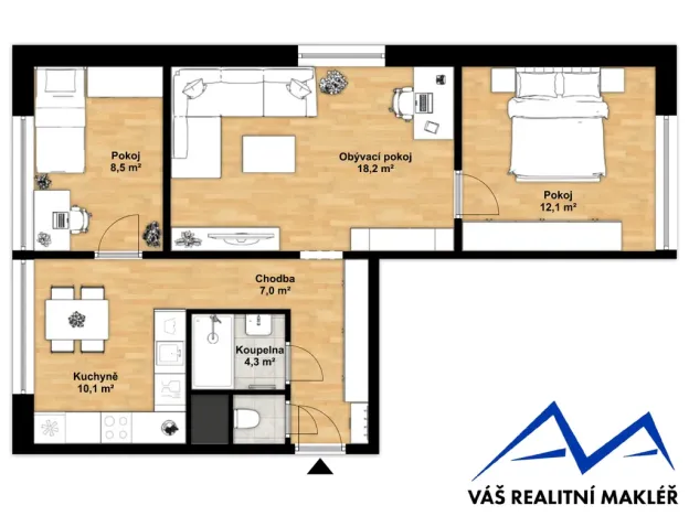 Prodej bytu 3+1, Ostrava, Šimáčkova, 60 m2