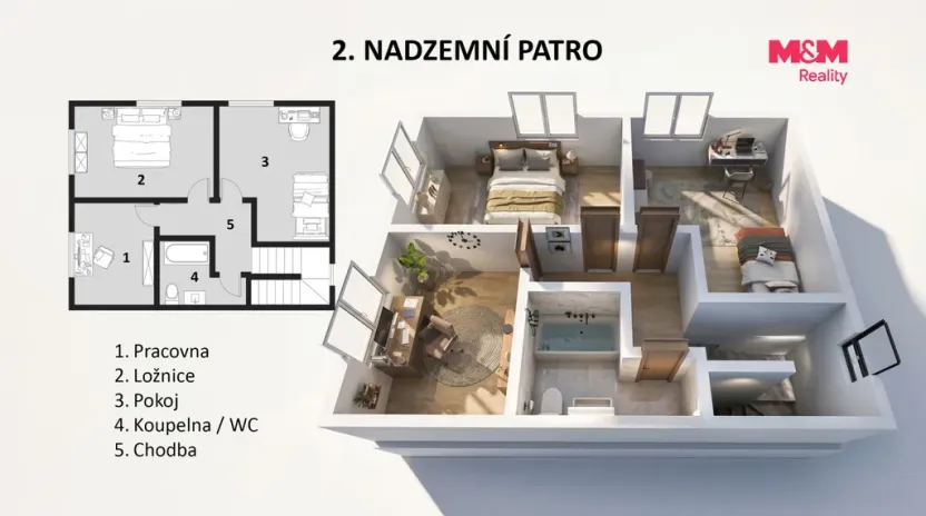 Prodej rodinného domu, Králův Dvůr, Fibichova, 97 m2