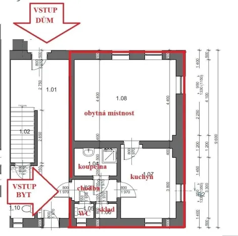 Pronájem bytu 1+1, Rumburk - Rumburk 1, Lipová, 44 m2