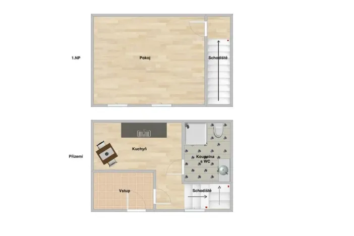 Pronájem bytu 1+1, Žatec, Hájkova, 32 m2