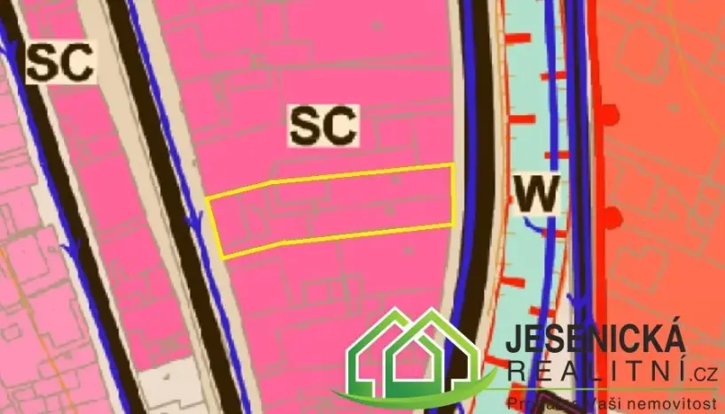 Prodej pozemku pro bydlení, Jeseník, 28. října, 1071 m2
