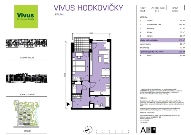 Prodej bytu 2+kk, Praha, Modřanská, 56 m2