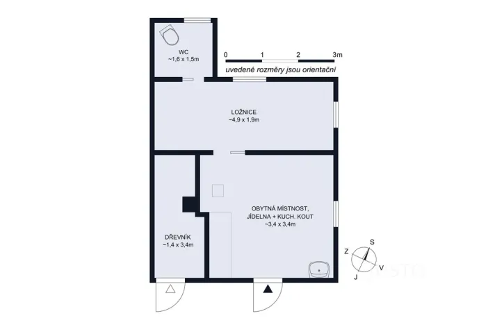 Prodej chaty, Boršov nad Vltavou - Jamné, 30 m2
