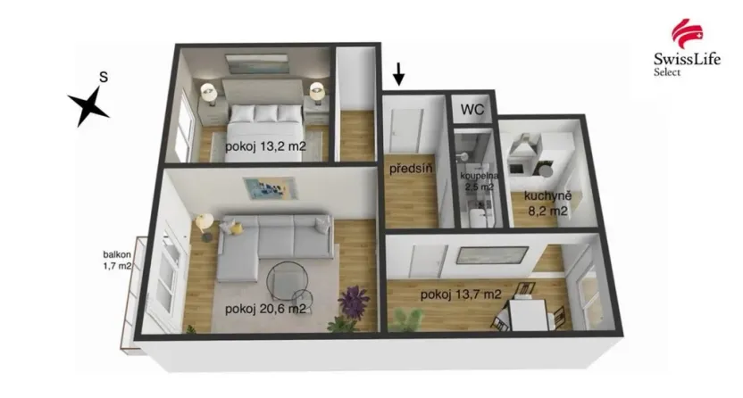 Prodej bytu 3+1, Znojmo, Jindřicha Hořejšího, 69 m2
