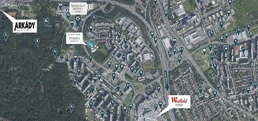Pronájem bytu 2+kk, Praha - Chodov, Veselovského, 62 m2