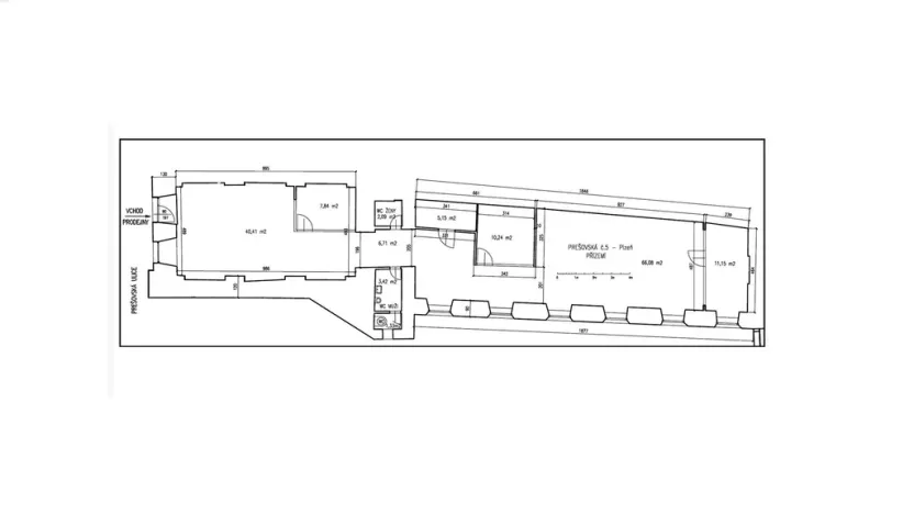 Pronájem obchodního prostoru, Plzeň - Vnitřní Město, Prešovská, 155 m2