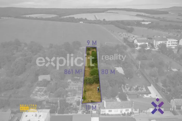 Prodej pozemku pro bydlení, Uherský Brod, Vinohradská, 861 m2