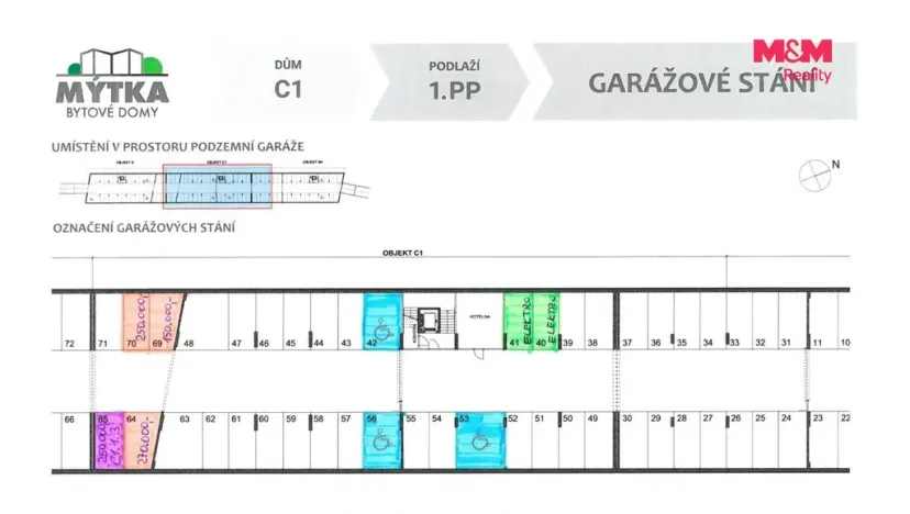 Pronájem garážového stání, Brandýs nad Labem-Stará Boleslav, Generála Sedláčka, 9 m2