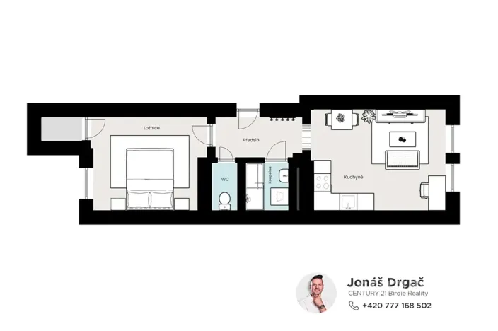 Pronájem bytu 2+kk, Praha - Nusle, Sezimova, 53 m2