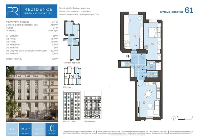 Prodej bytu 3+kk, Praha - Vinohrady, Přemyslovská, 80 m2