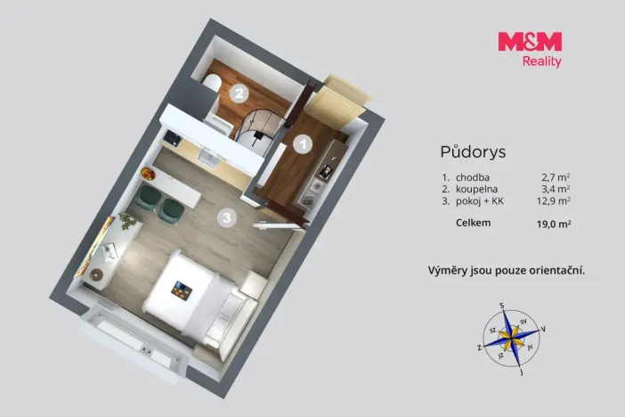 Prodej bytu 1+kk, Děčín - Děčín II-Nové Město, Kamenická, 19 m2