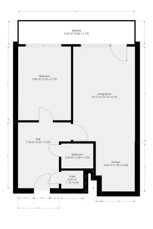 Pronájem bytu 2+kk, Praha - Prosek, Jablonecká, 40 m2