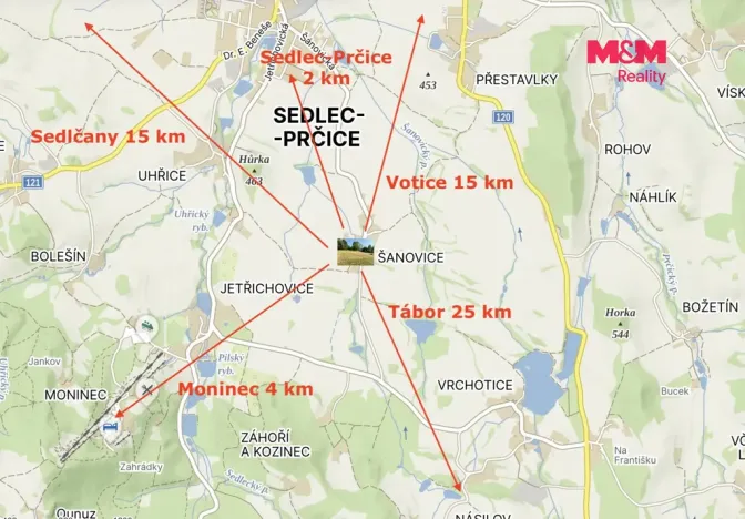 Prodej pozemku pro bydlení, Sedlec-Prčice - Šanovice, 2996 m2