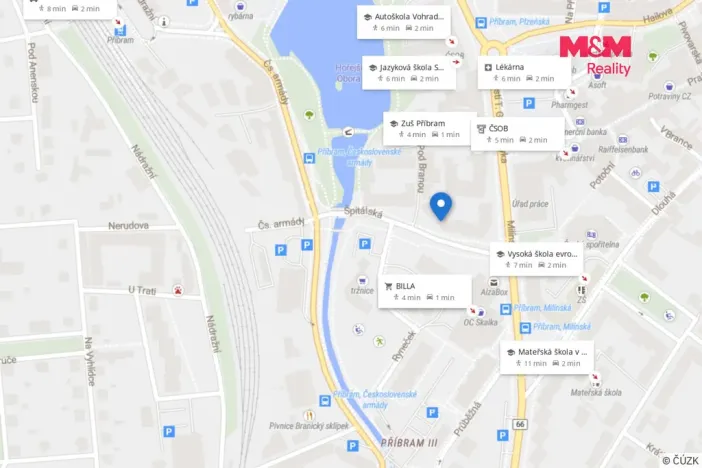 Pronájem bytu 1+kk, Příbram - Příbram I, Špitálská, 29 m2