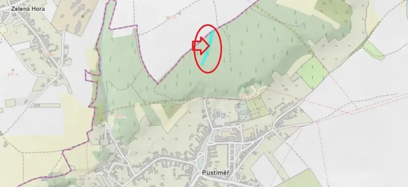 Prodej podílu lesa, Pustiměř, 1292 m2