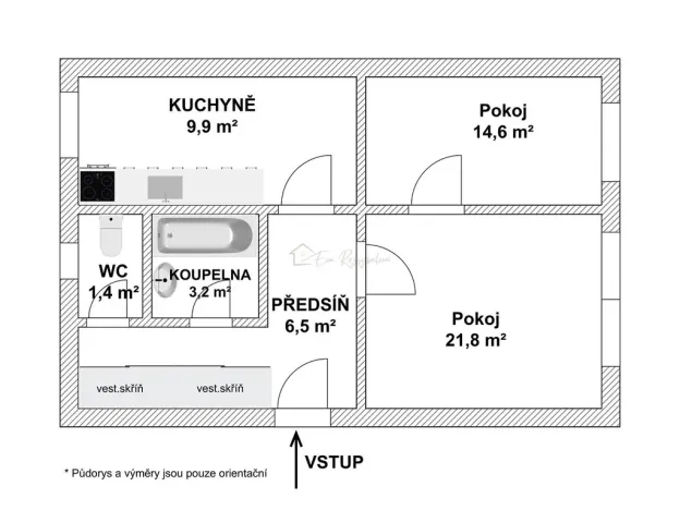 Prodej bytu 2+1, Kroměříž, Máchova, 56 m2