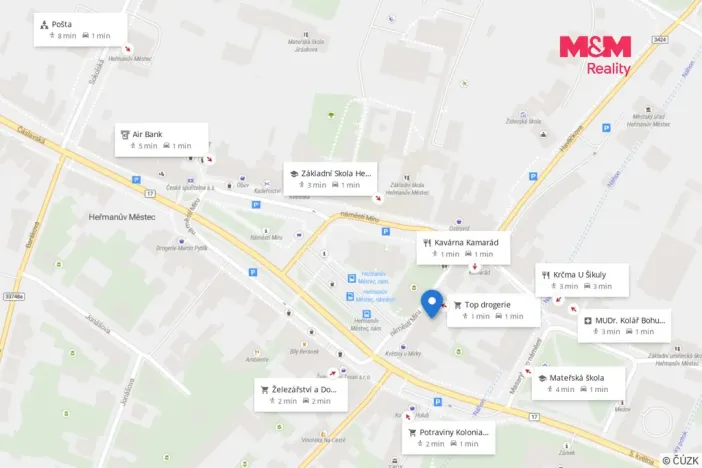 Pronájem bytu 3+kk, Heřmanův Městec, náměstí Míru, 54 m2