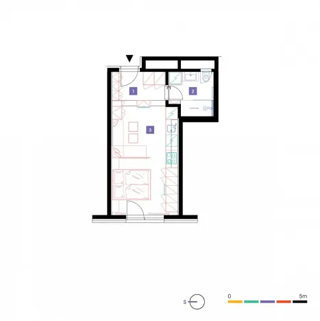 Pronájem bytu 1+kk, Praha - Stodůlky, Mukařovského, 31 m2