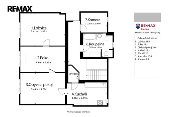 Prodej bytu 3+1, Karlovy Vary, Krymská, 83 m2