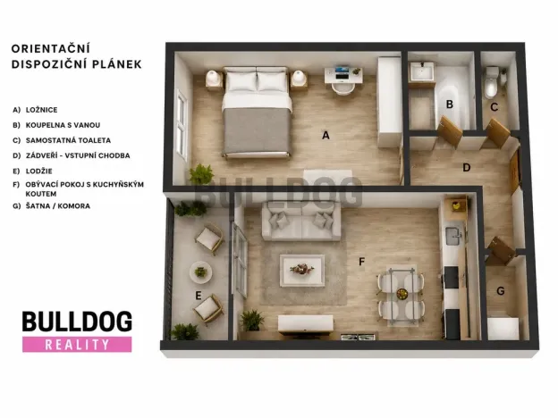 Pronájem bytu 2+kk, Libčice nad Vltavou, Letecká, 48 m2