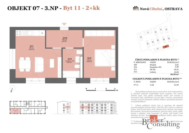 Prodej bytu 2+kk, Ostrava - Moravská Ostrava, Cihelní, 51 m2