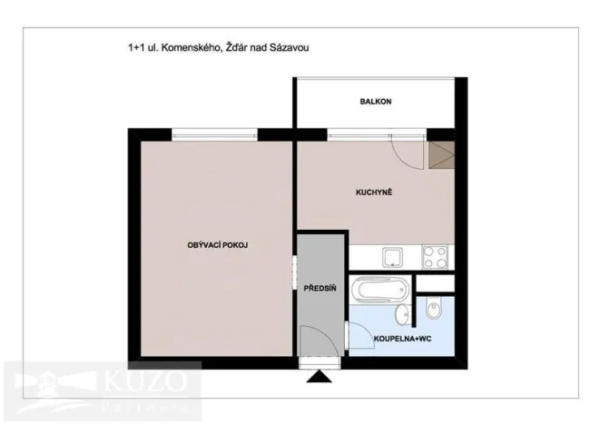 Pronájem bytu 1+1, Žďár nad Sázavou, Komenského, 35 m2