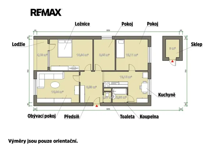 Prodej bytu 4+1, Chomutov, Kamenná, 76 m2