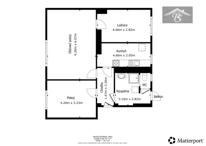 Prodej bytu 3+1, Mělník, Čechova, 72 m2