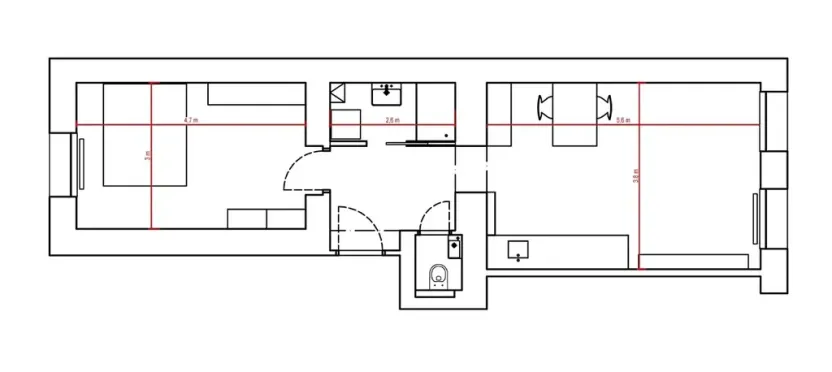 Prodej bytu 2+kk, Praha - Žižkov, Víta Nejedlého, 46 m2