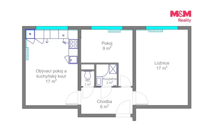 Pronájem bytu 3+kk, Praha - Strašnice, Hřibská, 54 m2