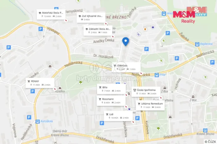 Pronájem bytu 1+kk, Ústí nad Labem - Krásné Březno, Dr. Horákové, 32 m2